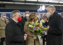 Landesrat Martin Eichtinger (rechts) und Wiens Bürgermeister Michael Ludwig (2. v. links) begrüßten Brünns  Bürgermeisterin Markéta Vaňková.