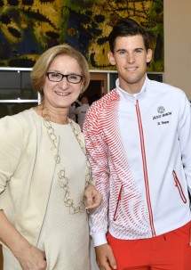 Landeshauptfrau Johanna Mikl-Leitner mit der österreichischen Nummer 1 im Tennis, Dominic Thiem