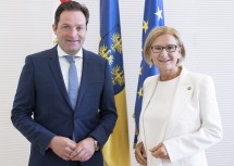 Landeshauptfrau Johanna Mikl-Leitner empfing Bundesminister Norbert Totschnig im Palais Niederösterreich.
