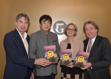 Paul Gessl, Geschäftsführer der Grafenegg KulturbetriebsgesmbH., Tonkünstler-Chefdirigent Yutaka Sado, Landeshauptfrau Johanna Mikl-Leitner und Rudolf Buchbinder, der künstlerische Leiter von Grafenegg, präsentierten das Grafenegger Musikprogramm 2018 (v.l.n.r.)