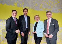 Bürgermeister Christoph Kaufmann, ISTA-Präsident Martin Hetzer, Landeshauptfrau Johanna Mikl-Leitner und Bundesminister Magnus Brunner (v.l.n.r.)