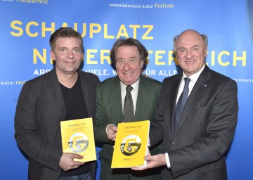 Präsentierten das Programm von \"Grafenegg 2015\":  der Composer in Residence Matthias Pintscher, der Künstlerische Leiter Prof. Rudolf Buchbinder und Landeshauptmann Dr. Erwin Pröll (von links nach rechts).