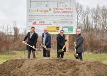 Robert Gutscher (Geschäftsführer TullnEnergie), LH-Stellvertreter Stephan Pernkopf, Bürgermeister Peter Eisenschenk und Johannes Sanda (Geschäftsführer TullnEnergie).