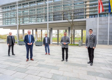 Wolfgang Neudorfer, LH-Stellvertreter Stephan Pernkopf, Obmann Franz Wanzenböck, LAbg. Manfred Schulz und Vizepräsident Lorenz Mayr (v.l.n.r.)