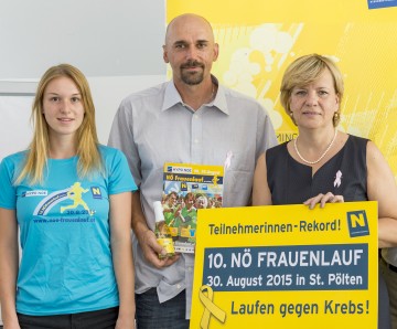 Freuen sich auf den NÖ Frauenlauf: Läuferin Bianca Polak, Organisator Mag. Christian Kohl und Frauen-Landesrätin Mag. Barbara Schwarz. (v.l.n.r.)