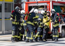 Geplante Einsatzübung im Regierungsviertel in St. Pölten.