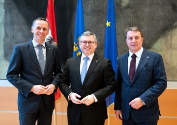 Wirtschaftslandesrat Jochen Danninger, Mobilitätslandesrat Ludwig Schleritzko, Wirtschaftskammer NÖ Präsident Wolfgang Ecker