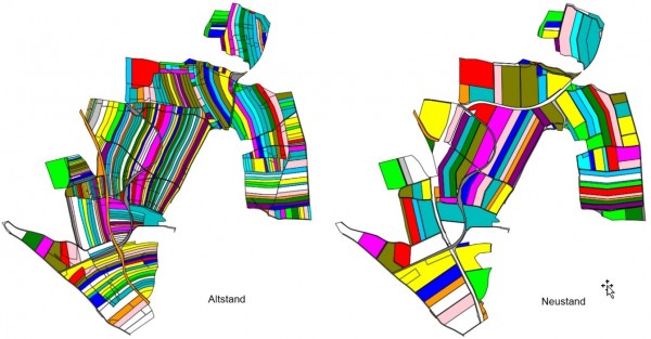 Zusammenlegungsverfahren Altstand und Neustand