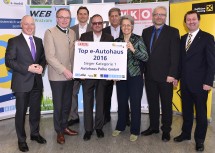 Preisverleihung in der Kategorie„Autohaus mit den meisten e-Autoverkäufen“ an das Autohaus Polke: ecoplus-Geschäftsführer Mag. Helmut Miernicki, Landesrat Dr. Stephan Pernkopf, ecoplus-Initiativenmanager „e-mobil in niederösterreich“ DI Oliver Danninger, Geschäftsführer Ing. Thomas Polke vom Autohaus Polke, Ing. Wolfgang Schirak von der Wirtschaftskammer Niederösterreich, Landesrätin Dr. Petra Bohuslav, ELLA-Vorstand Markus Haidl und Abteilungsleiter Ernst Handsteiner von Raiffeisen Leasing. (v.l.n.r.)