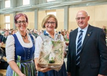 Landeshauptfrau Johanna Mikl-Leitner mit Vizebürgermeisterin Elisabeth Wagnes und Bürgermeister Johann Mayer.