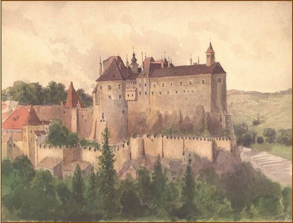 Adolf Albin Blamauer, Burg Raabs an der Thaya, Aquarell
