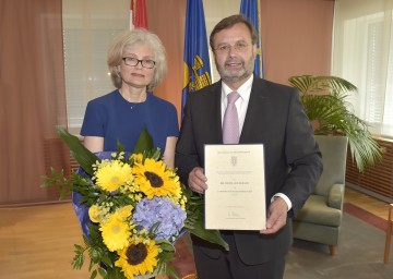 Angelobung der Direktorin des Landesrechnungshofes Dr. Edith Goldeband durch Landtagspräsident Ing. Hans Penz.