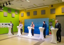 Bei der Pressekonferenz (v.l.): Klaus Moser, Georg Tappeiner, Landeshauptfrau Johanna Mikl-Leitner, Ursula Strauss und Martin Lammerhuber