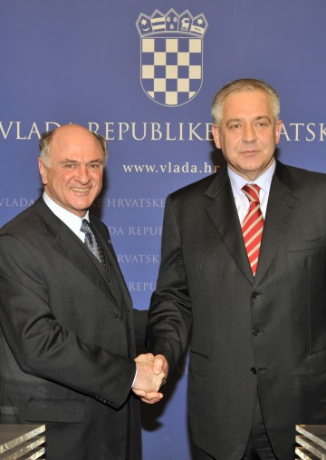 Landeshautpmann Dr. Erwin Pröll und der kroatische Ministerpräsident Dr. Ivo Sanader trafen sich heute in Zagreb zu einem Arbeitsgespräch.