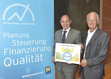 Landeshauptmann-Stellvertreter Mag. Wolfgang Sobotka und Allgemeinmediziner Dr. Johann Jäger stellten das neue Primärversorgungskonzept in Niederösterreich vor. (v.l.n.r.)