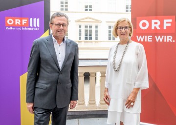 Landeshauptfrau Johanna Mikl-Leitner und ORF-Generaldirektor Alexander Wrabetz im Palais Niederösterreich