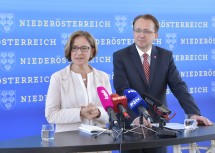 Landeshauptfrau Johanna Mikl-Leitner und der St. Pöltner Bürgermeister Matthias Stadler präsentierten Schwerpunkte der Zusammenarbeit.