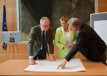 LH-Stellvertreter Stephan Pernkopf, Landesrätin Susanne Rosenkranz und Raumplaner Thomas Knoll stellten die Novelle des „Sektorales Raumordnungsprogramm über die Windkraftnutzung“ vor.