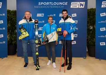 (v.l.n.r.) Toni Pfeffer, Michaela Dorfmeister, LH-Stellvertreter Udo Landbauer 