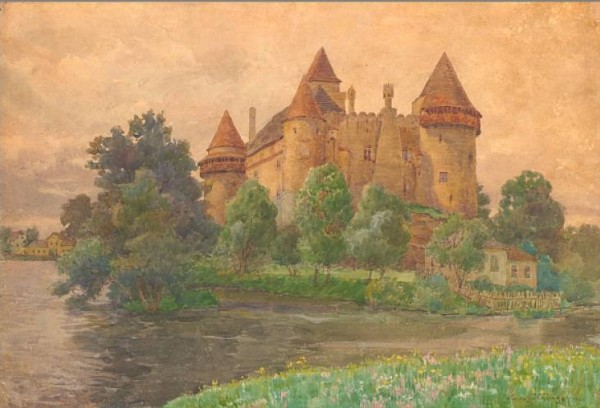 Aquarell, Burg Heidenreichstein
