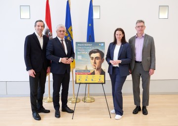 Präsentierten Kampagne „Einen Schlaganfall zu erkennen, ist keine Kunst“: NÖGUS-Geschäftsführer Volker Knestel, Landesrat und NÖGUS-Vorsitzender Martin Antauer, Nicole Kordina, Medizinische Leitung Notruf Niederösterreich, und Karl Matz, Leiter der Abteilung für Neurologie am Landesklinikum Baden-Mödling und Beirat der Österreichischen Schlaganfall-Gesellschaft.