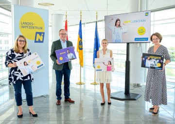 LH-Stellvertreter Stephan Pernkopf, Landesrätin Ulrike Königsberger-Ludwig und Landesrätin Christiane Teschl-Hofmeister: Land Niederösterreich startet Social Media Impf-Kampagne für Jugendliche.