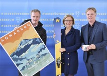 Geschäftsführer Markus Redl, Landeshauptfrau Johanna Mikl-Leitner und Geschäftsführer Michael Duscher freuen sich auf die Wintersaison in Niederösterreich (v.l.n.r.).