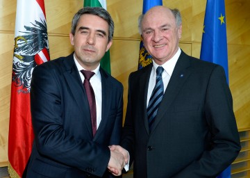Landeshauptmann Dr. Erwin Pröll mit dem bulgarischen Staatspräsidenten Mag. Rosen Plevneliev.