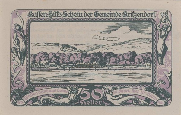 Notgeld, Kritzendorf, 50 Heller