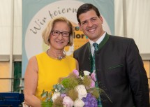 Festakt zu 50 Jahre Stadt Wolkersdorf: Landeshauptfrau Johanna Mikl-Leitner und Bürgermeister Dominic Litzka 
