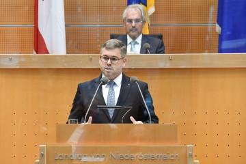 Finanz-Landesrat Ludwig Schleritzko bei der Budgetrede zum Landesvoranschlag 2021.