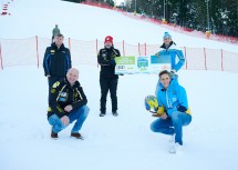 Viktor Babushchak (hinten v.l.), Franz Steiner, Bürgermeister Hermann Doppelreiter, (vorne v.l.) und Michaela Dorfmeister freuen sich auf den Riesentorlauf am Semmering.