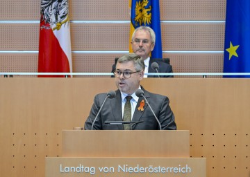 Landesrat DI Ludwig Schleritzko bei der Budgetrede.
