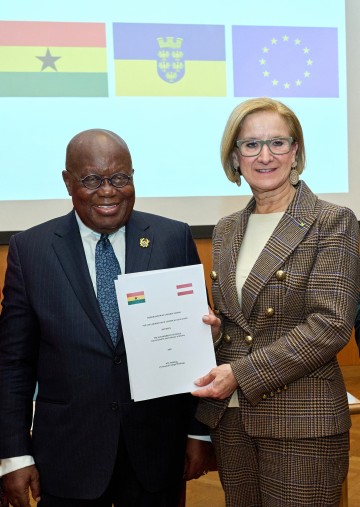 Landeshauptfrau Johanna Mikl-Leitner und der Präsident der Republik Ghana, Seine Exzellenz Nana Addo Dankwa Akufo-Addo.