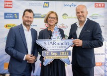 ORF2-Channel Manager Alexander Hofer, Landeshauptfrau Johanna Mikl-Leitner und Veranstalter Martin Ramusch (v.l.n.r.)