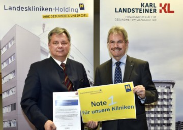 Im Bild von links nach rechts: Dr. Markus Klamminger von der NÖ Landeskliniken-Holding und Landesrat Mag. Karl Wilfing informierten über eine Patientenbefragung in den NÖ Tageskliniken