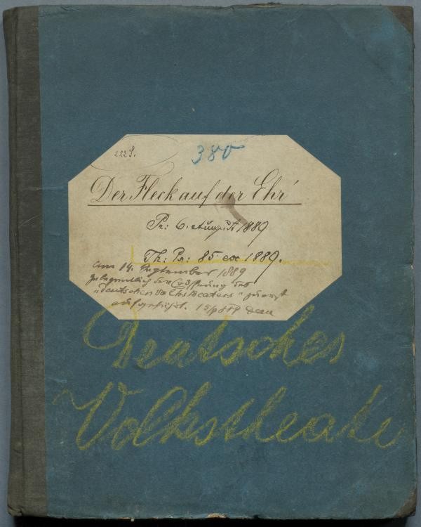 Anzengruber, Der Fleck auf der Ehr (1889)