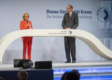 Landeshauptfrau Johanna Mikl-Leitner und Bildungsminister Heinz Faßmann anlässlich der 25-Jahr-Feier der Donau-Universität Krems