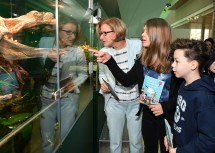 Landeshauptfrau Johanna Mikl-Leitner mit Alexander und Anna Maria im Museum Niederösterreich.