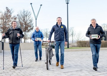 WKNÖ-Präsident Wolfgang Ecker, Ecoplus-Geschäftsführer Helmut Miernicki, Sportlandesrat Jochen Danninger, Spusu-Geschäftsführer Franz Pichler (v.l.)