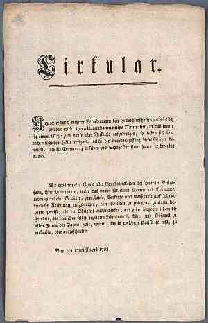 Buschenschank-Patent 1784