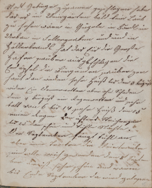Tagebucheintrag Wetterbeobachtung 1865