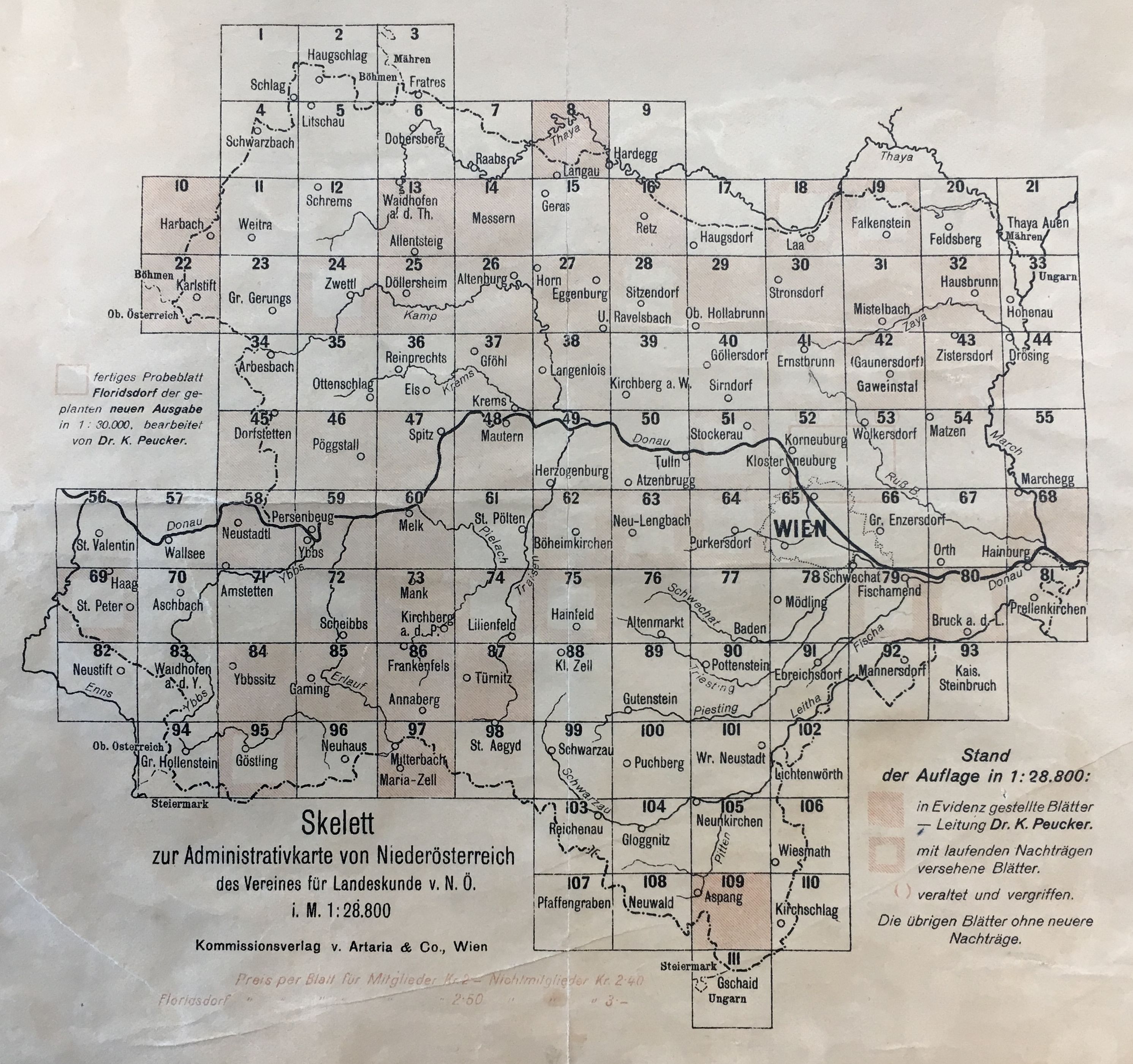 Administrativkarte von Nieder-Österreich - Land Niederösterreich