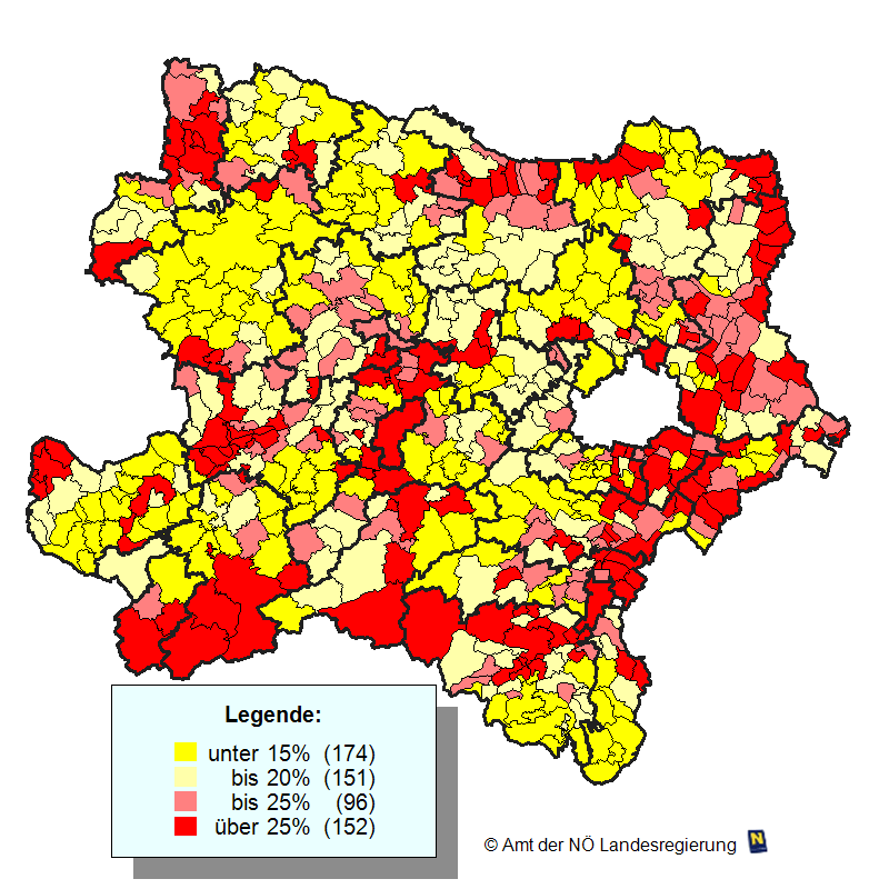 N-Karte Hchste/Geringste Stimmenanteile SP