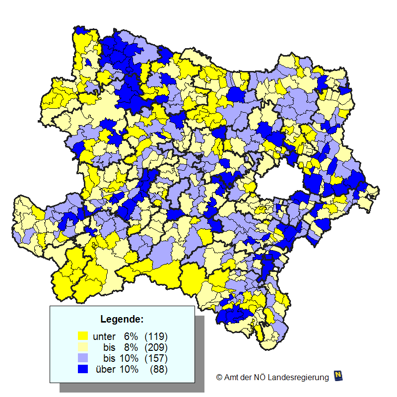 N-Karte Hchste/Geringste Stimmenanteile FP