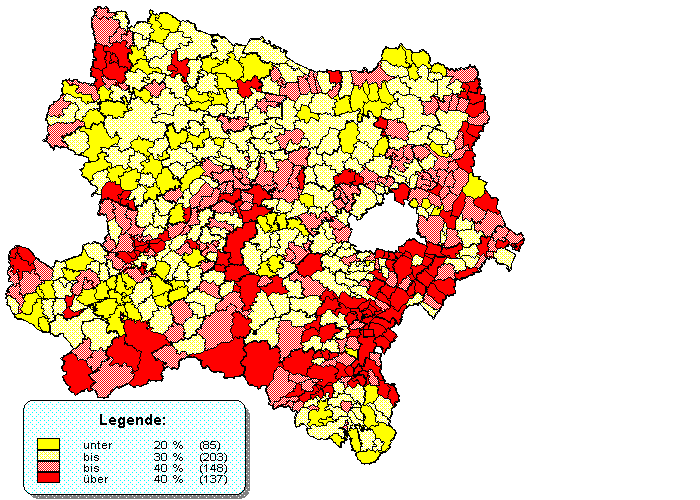 N-Karte Hchste/Geringste Stimmenanteile SP