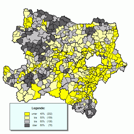 N-Karte Hchste/Geringste Stimmenanteile VP
