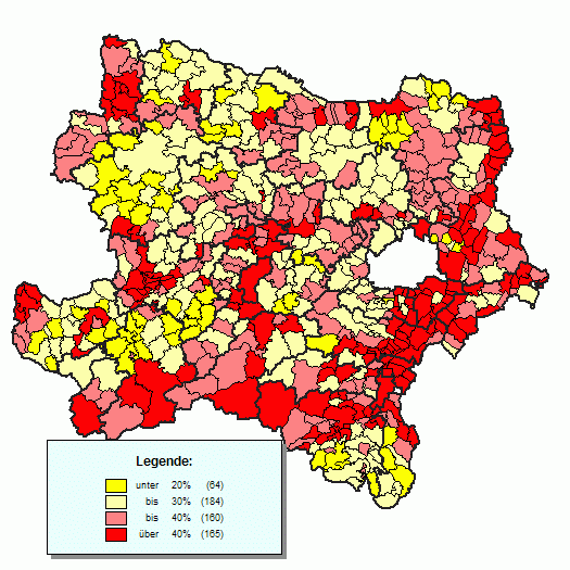 N-Karte Hchste/Geringste Stimmenanteile SP