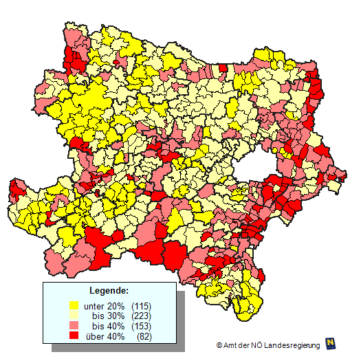 N-Karte Hchste/Geringste Stimmenanteile SP