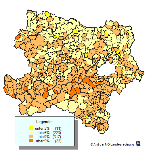 N-Karte Hchste/Geringste Stimmenanteile BZ